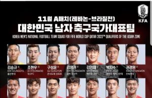 남자 축구대표팀, 11월 A매치 명단 발표