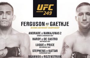 코로나에 대항하는 UFC의 ‘정면돌파’, UFC 249 대진 완성 공식발표된 UFC249 공식 대진표