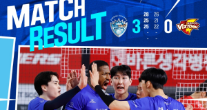 남자배구 삼성화재, ‘5연승’ 단독 1위로 1R 마무리