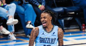 자 모란트, ‘수류탄 세리머니’로 새 논란…NBA 징계에도 ‘도발’ 지속