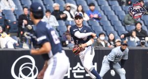 두산의 ‘전하’ 박지훈, 한화와의 시범경기서 역전타
